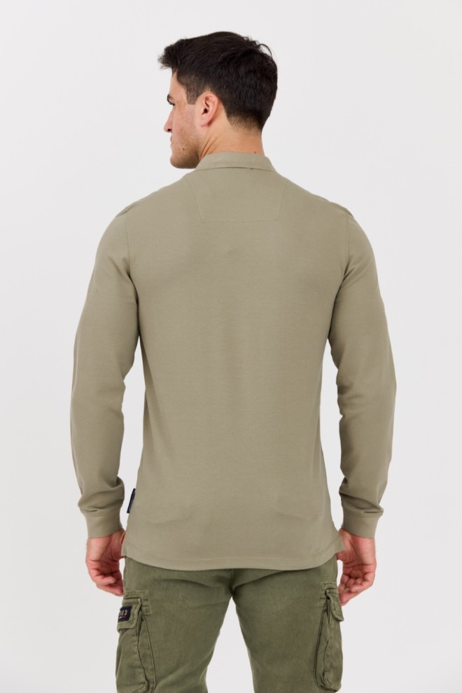 AERONAUTICA MILITARE Green men's polo longsleeve