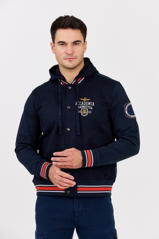 AERONAUTICA MILITARE Navy blue men's Accademia bomber jacket