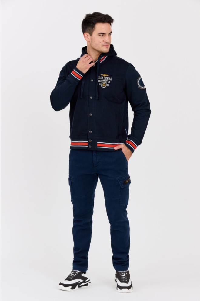 AERONAUTICA MILITARE Navy blue men's Accademia bomber jacket