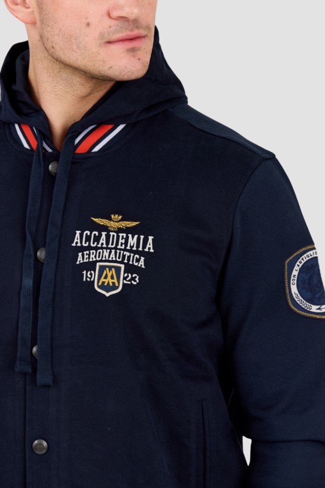 AERONAUTICA MILITARE Чоловіча темно-синя куртка-бомбер Accademia