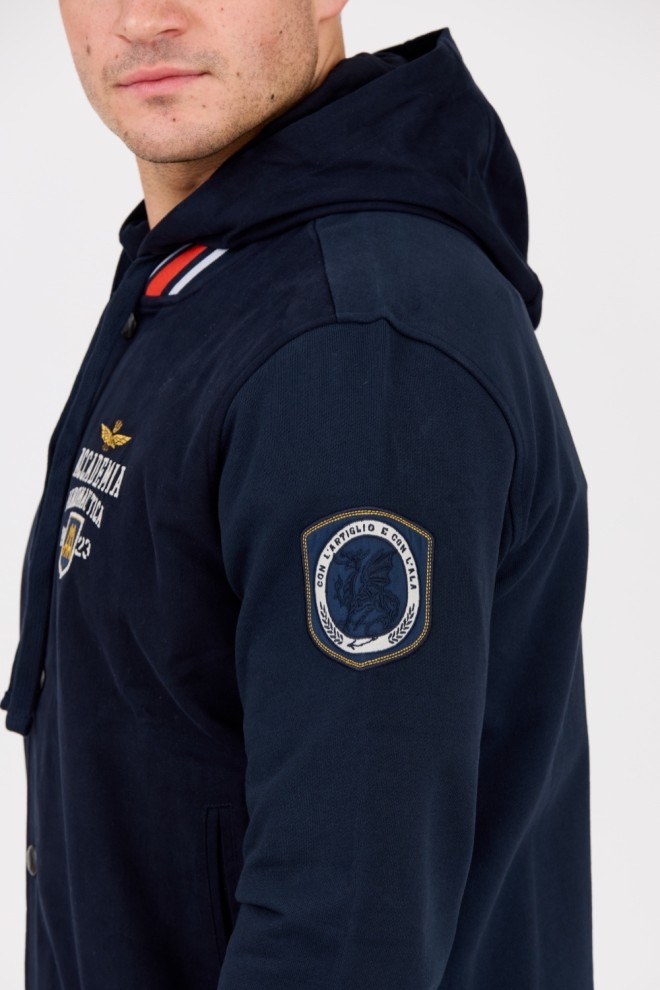 AERONAUTICA MILITARE Navy blue men's Accademia bomber jacket