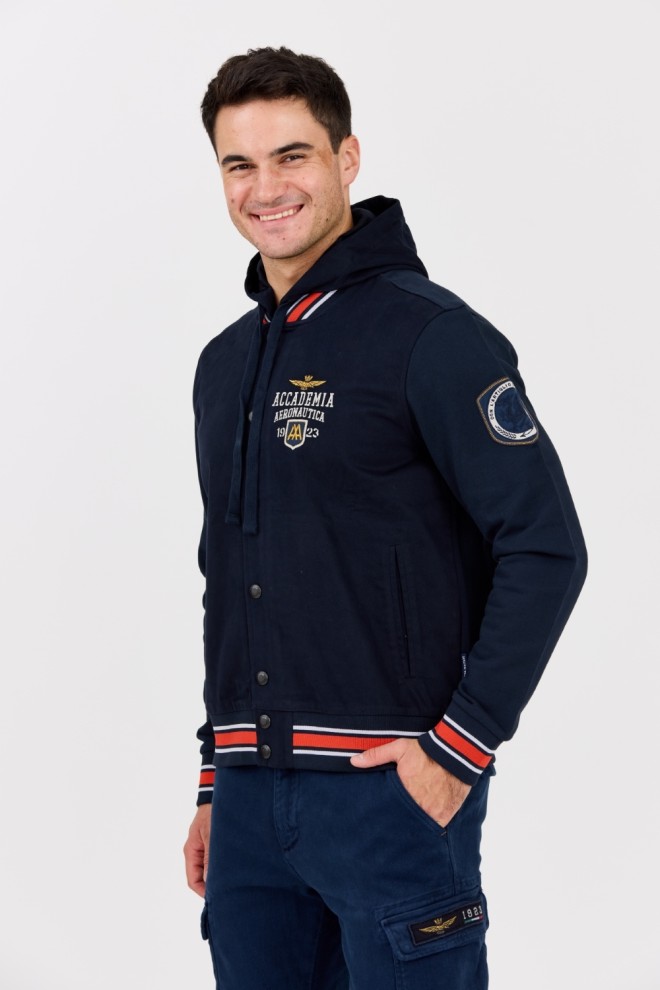 AERONAUTICA MILITARE Navy blue men's Accademia bomber jacket