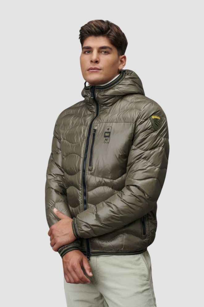 BLAUER Green Men's Wave Short Jackets.