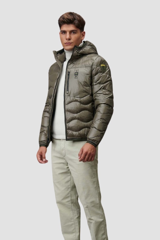 BLAUER Green Men's Wave Short Jackets.