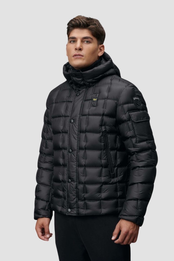 BLAUER Czarna pikowana męska kurtka Caspar Short Jackets