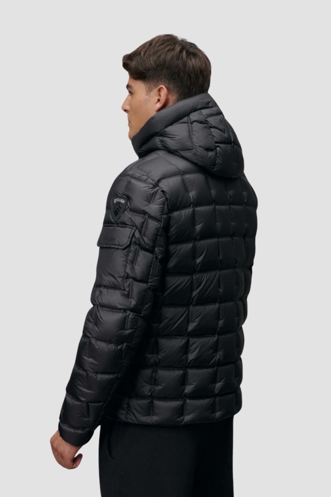 BLAUER Black Quilted Men's Caspar Short Jackets