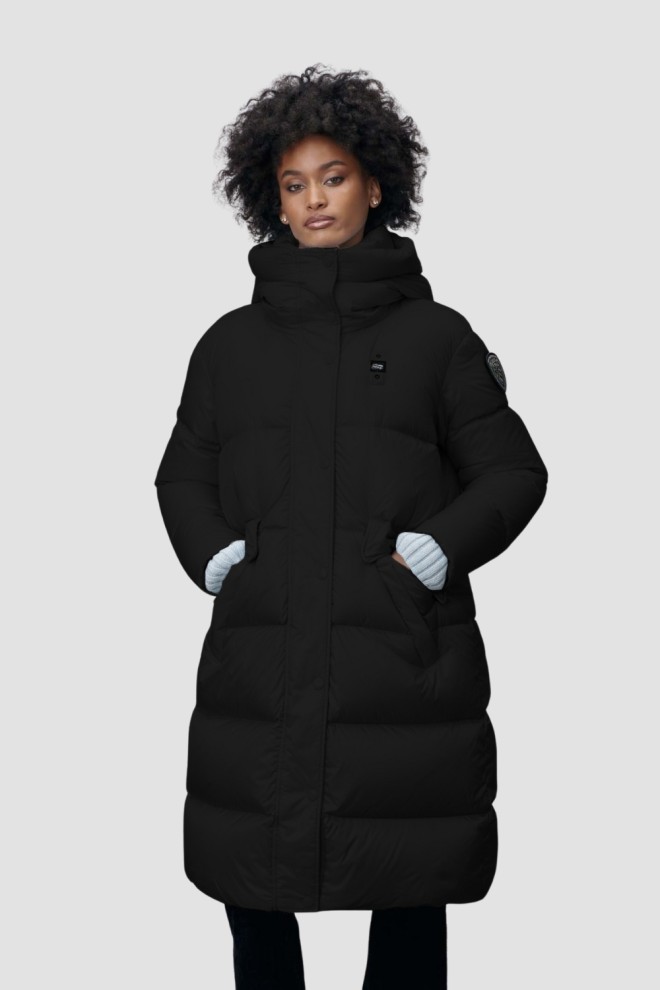 BLAUER Black Women's Lena Raincoat Long Jackets