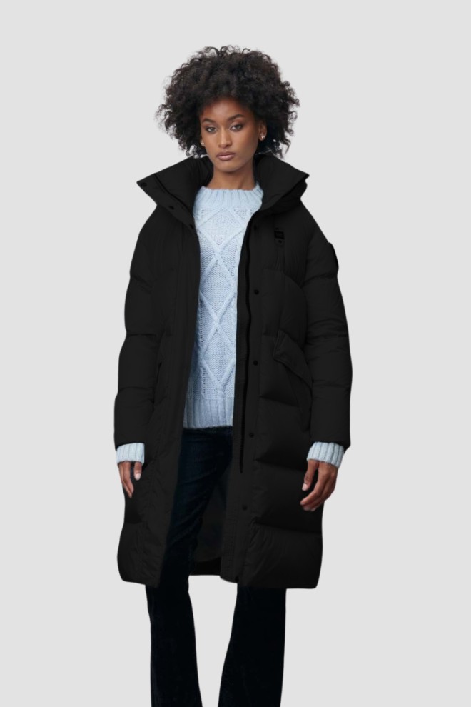 BLAUER Black Women's Lena Raincoat Long Jackets