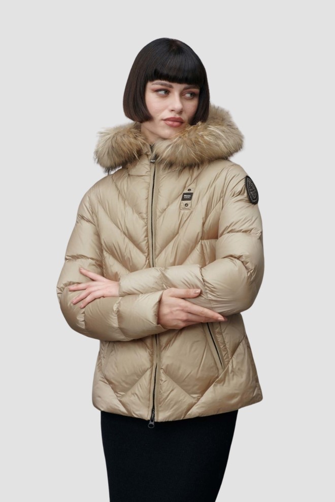 Jachete scurte pentru femei BLAUER Alicia Beige