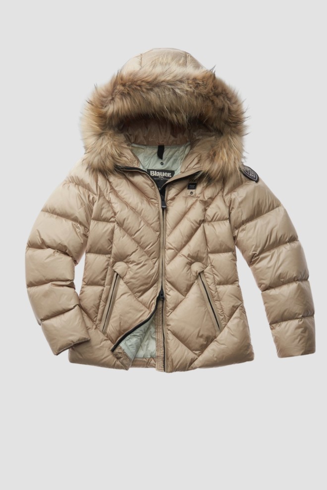 Jachete scurte pentru femei BLAUER Alicia Beige