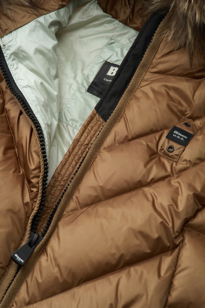 BLAUER Brown Haina de ploaie Althea pentru femei Jachete lungi