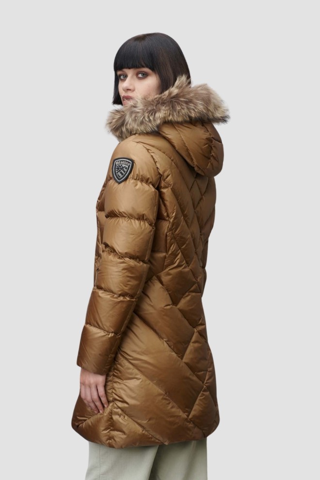 BLAUER Brown Haina de ploaie Althea pentru femei Jachete lungi