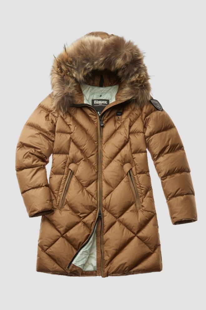 BLAUER Brown Haina de ploaie Althea pentru femei Jachete lungi