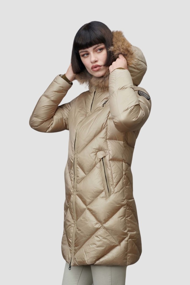 Jachete lungi BLAUER Bej Althea Raincoat pentru femei