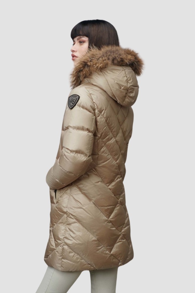 Jachete lungi BLAUER Bej Althea Raincoat pentru femei