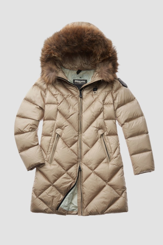 Jachete lungi BLAUER Bej Althea Raincoat pentru femei