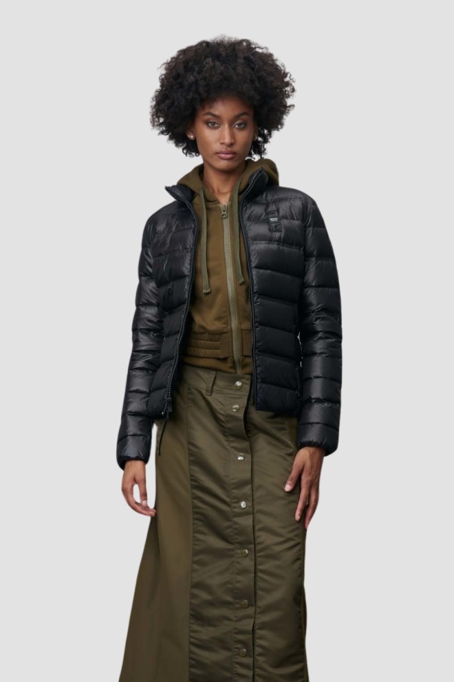 BLAUER Black Women's Hoodless Georgia Short Jackets