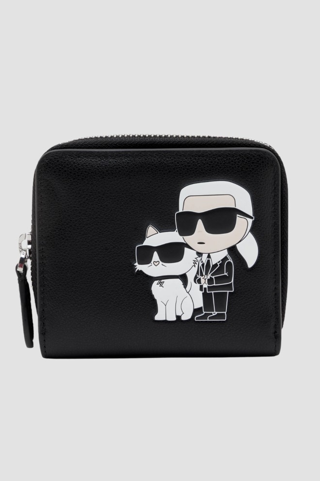 KARL LAGERFELD Чорний жіночий шкіряний гаманець M Bfld Wl