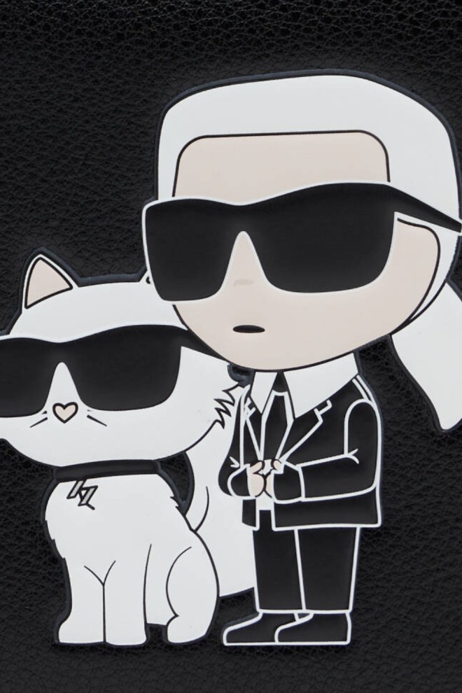 KARL LAGERFELD Чорний жіночий шкіряний гаманець M Bfld Wl