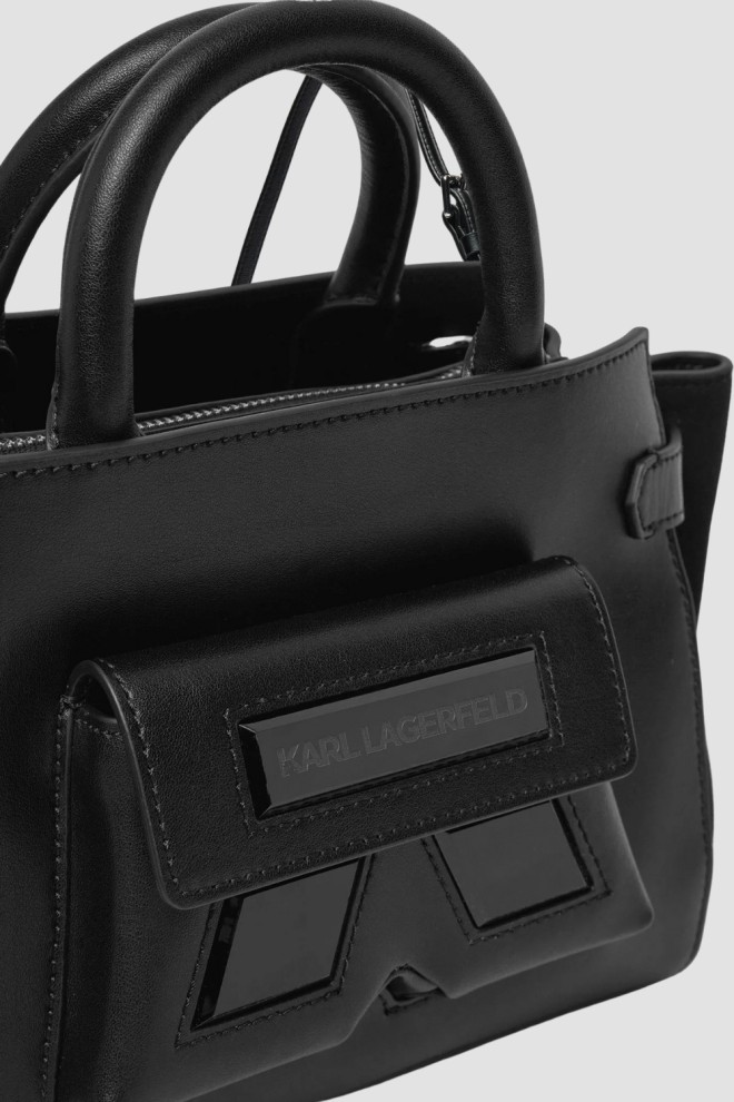 KARL LAGERFELD Black Women's Ikon/k Sm Tote Handbag