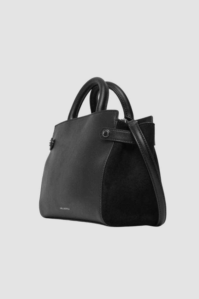 KARL LAGERFELD Black Women's Ikon/k Sm Tote Handbag