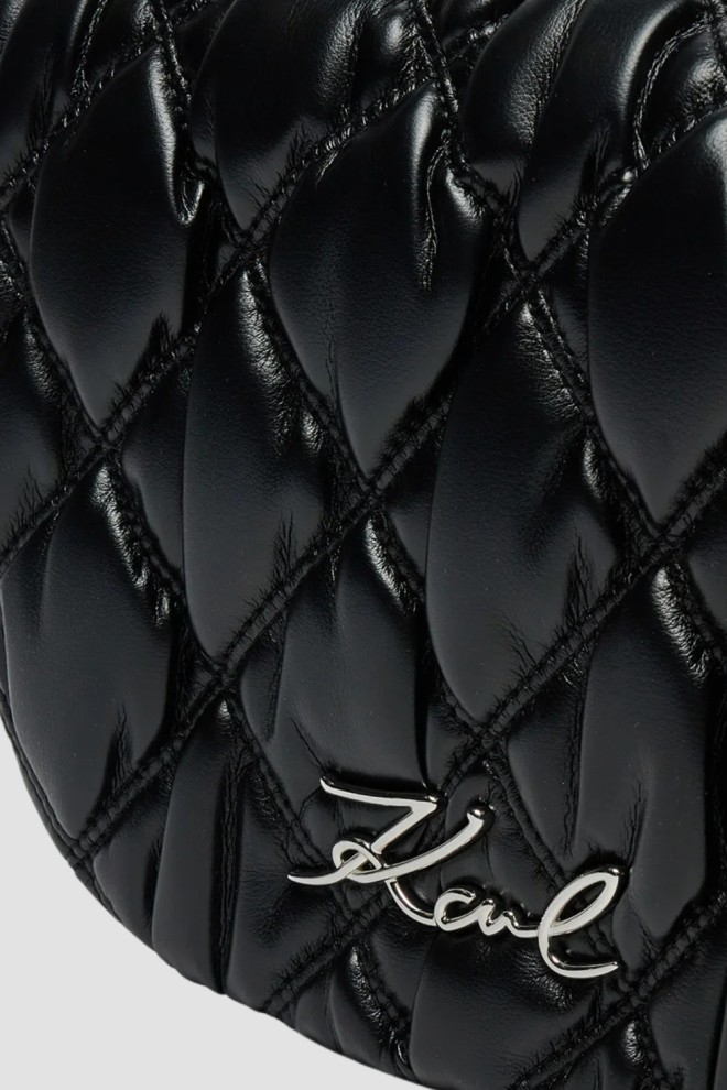 KARL LAGERFELD Geantă neagră matlasată Kuilt Flap Shb pentru femei
