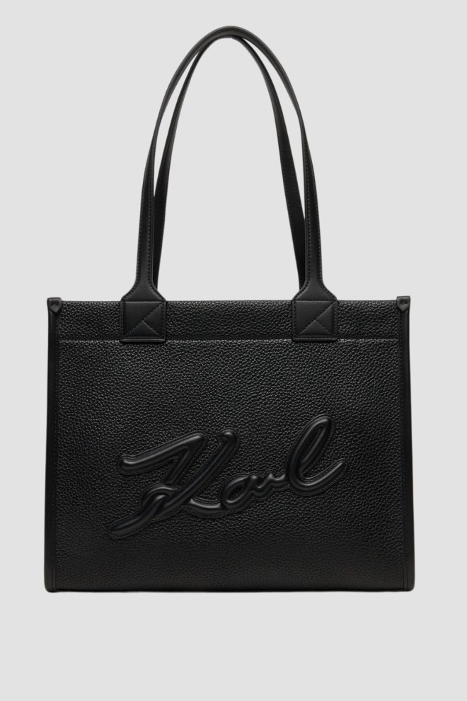 KARL LAGERFELD Чорна жіноча сумка Md Tote Grained