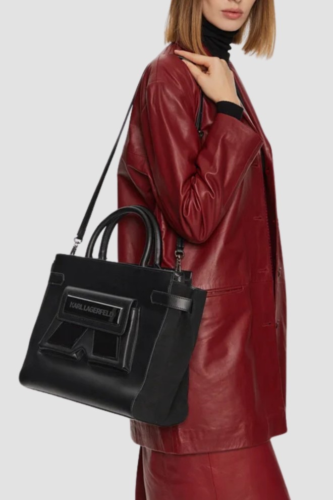 KARL LAGERFELD Geantă neagră pentru femei Ikon/k Md Tote