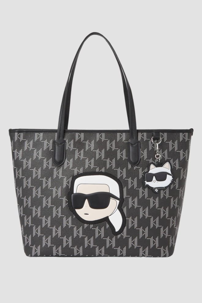 KARL LAGERFELD Czarna shopperka Mono Cc Lg Tote