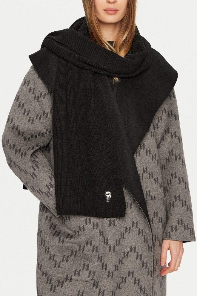 KARL LAGERFELD Black Women's Knit Scarf