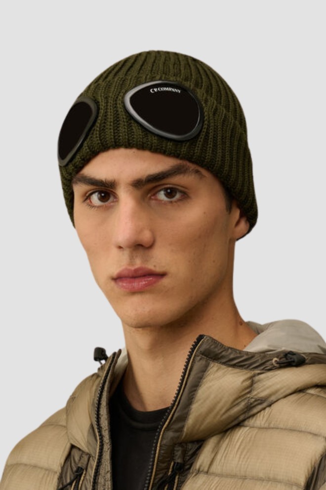 C.P. COMPANY Zielona czapka Knit Cap