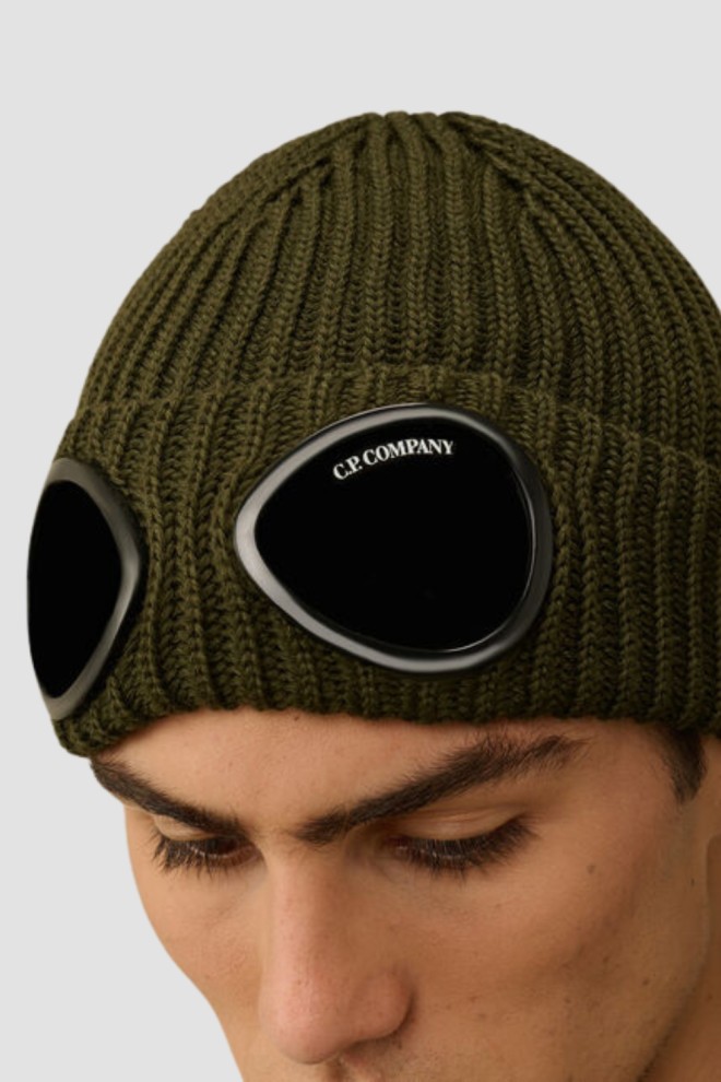 C.P. COMPANY Zielona czapka Knit Cap