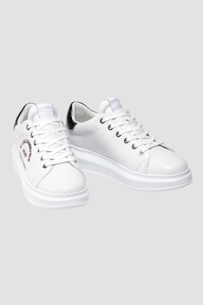 KARL LAGERFELD White men's KAPRI MENS Metal Maison Karl sneakers