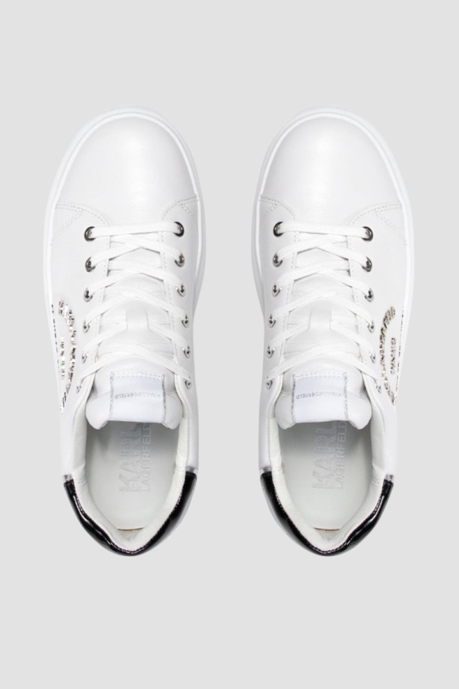 KARL LAGERFELD White men's KAPRI MENS Metal Maison Karl sneakers