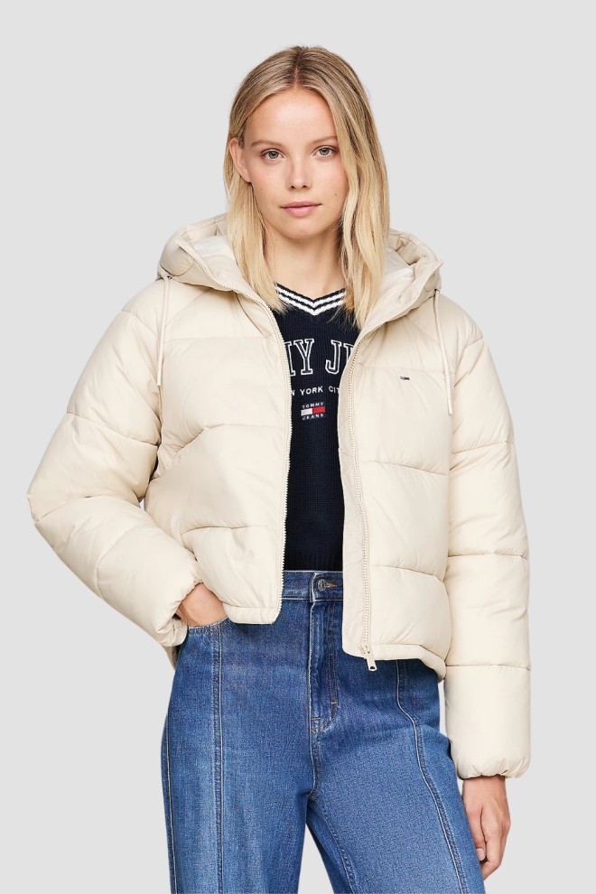 TOMMY JEANS Beige quilted women's jacket