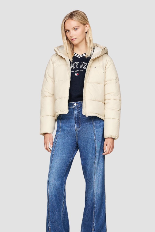 TOMMY JEANS Beige quilted women's jacket