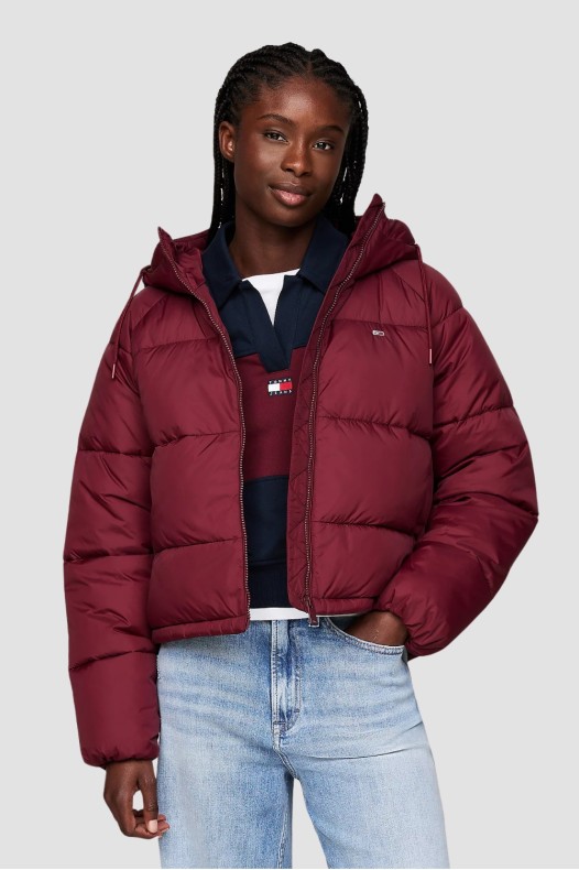 TOMMY JEANS Maroon quilted...