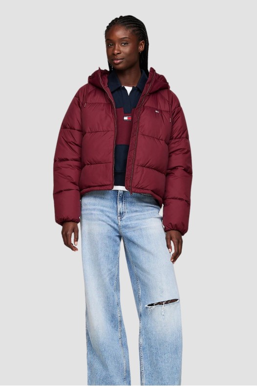 TOMMY JEANS Maroon quilted...