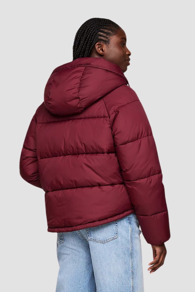 TOMMY JEANS Maroon quilted women's jacket