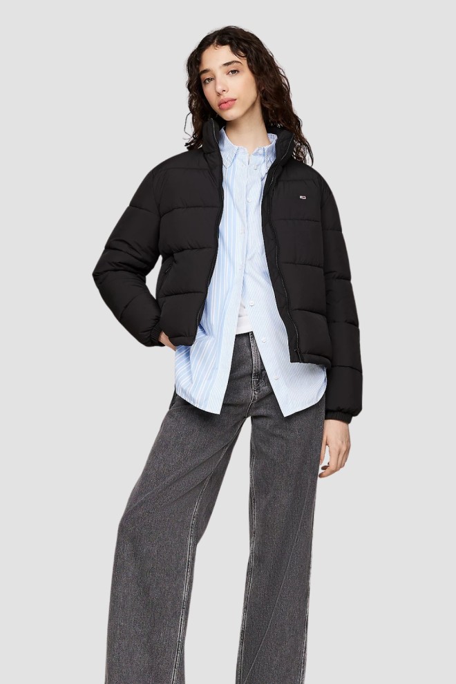 TOMMY JEANS Jachetă neagră matlasată pentru femei