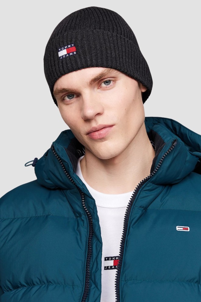 TOMMY JEANS Czarna męska czapka z logo