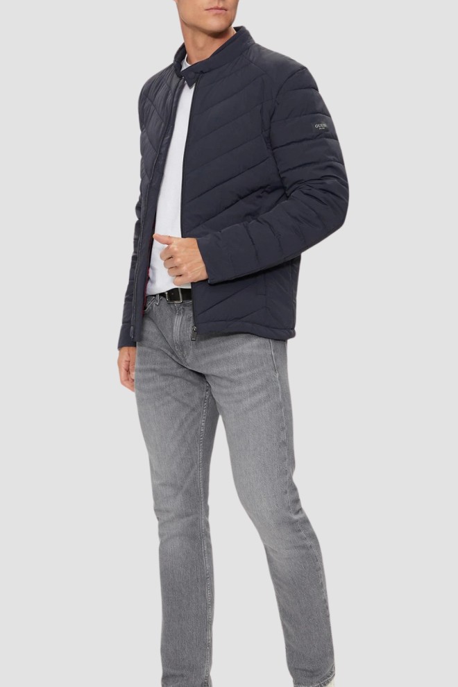 GUESS Jachetă Biker albastru marin pentru bărbați