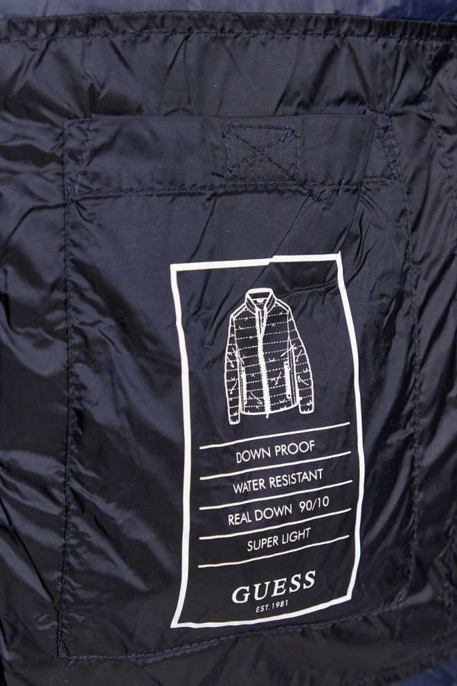 Jachetă GUESS Light Packable Realdown JKT albastru marin pentru bărbați