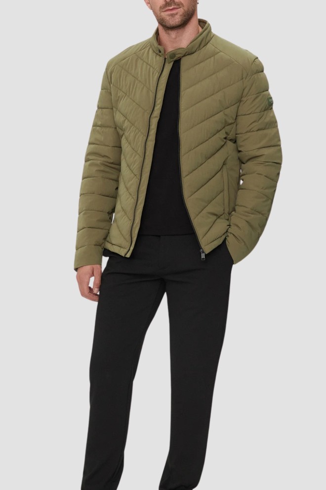 GUESS Green Jachetă Biker pentru bărbați