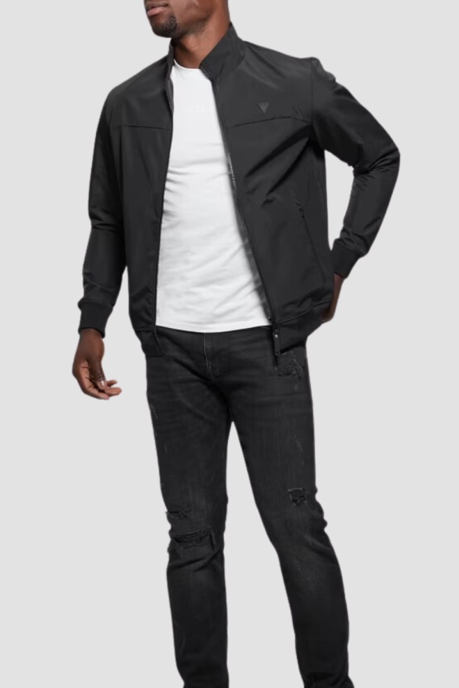 GUESS Men's black bomber Amos Jacket