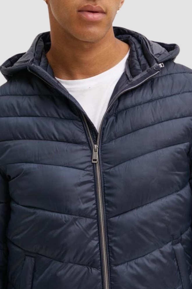 GUESS Navy blue men's Super Light Puffa Jacket with hood