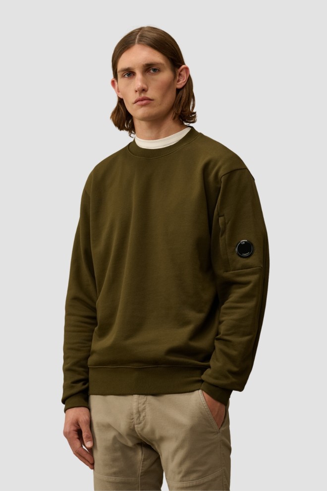 C.P. COMPANY Zielona męska bluza Crew Neck