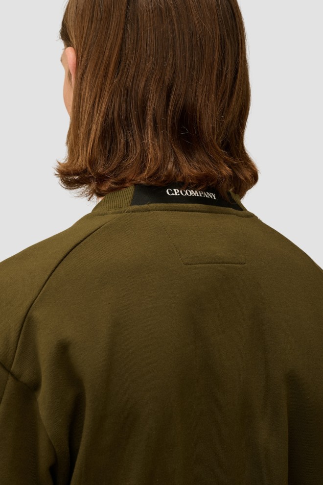 C.P. COMPANY Tricou cu gât rotund verde pentru bărbați