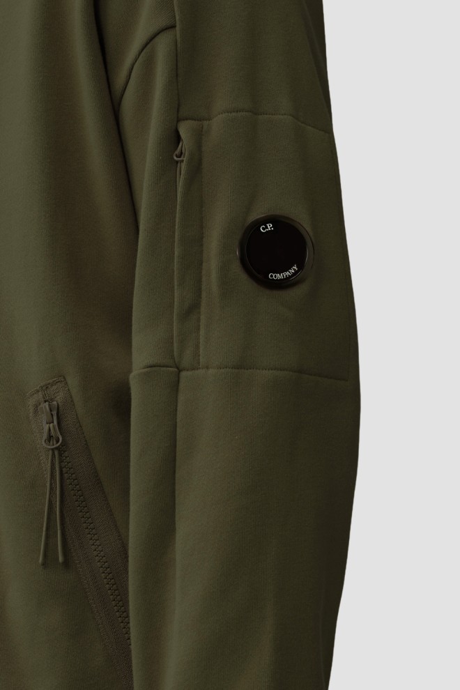 C.P. COMPANY Green Hanorac cu glugă deschis pentru bărbați