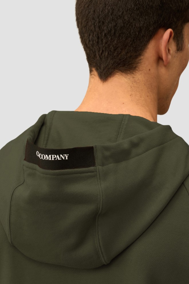 C.P. COMPANY Green Hanorac cu glugă deschis pentru bărbați